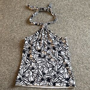 LOFT Black and White Floral Camisole